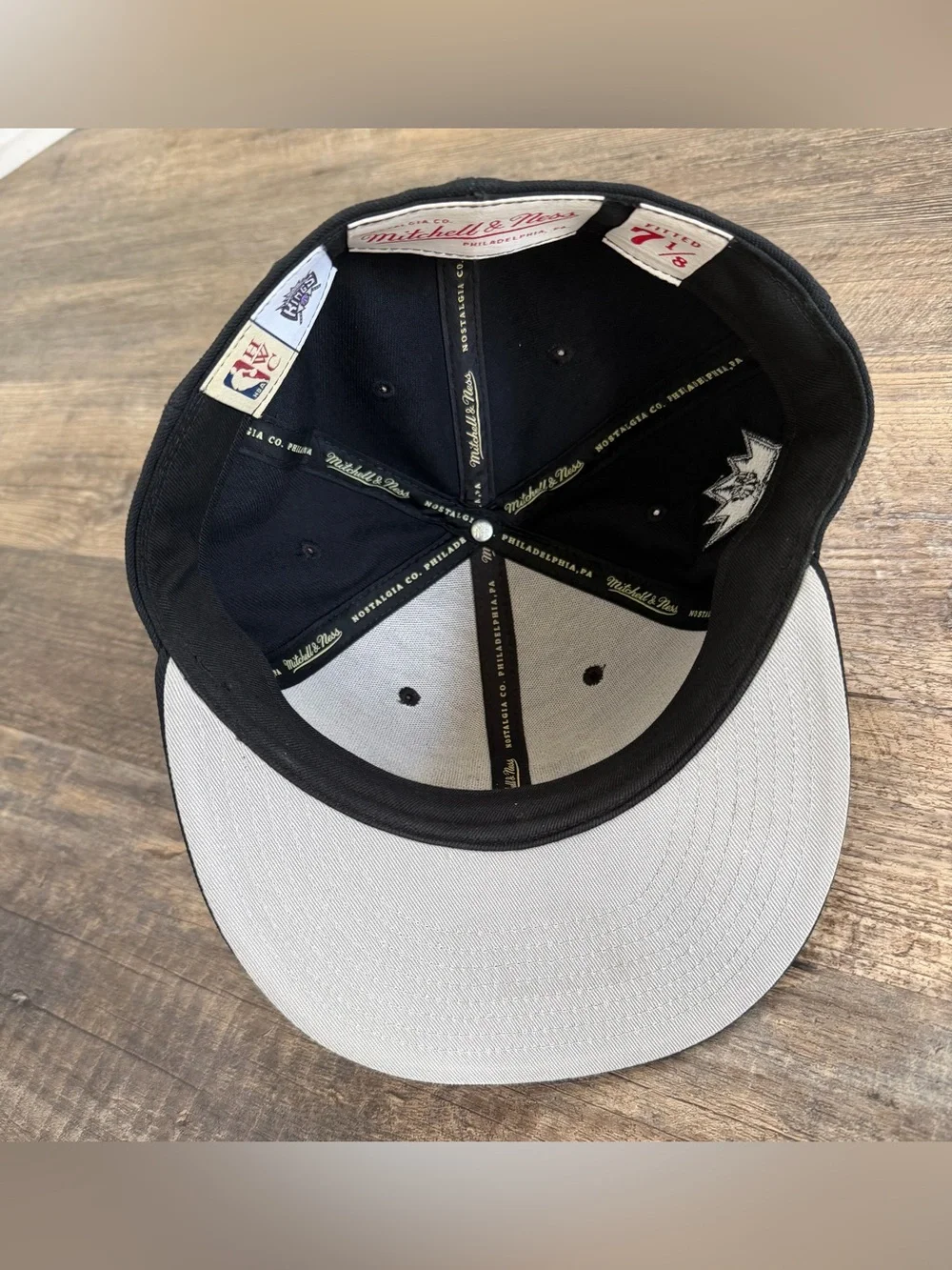 Sacramento Kings Mitchell & Ness All Black Fitted 7 1/8 Hat Basketball NBA